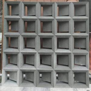 looster beton motif L lubang angin tembok hiasan dinding varian warna abu putih merah Uk-20x20x10cm