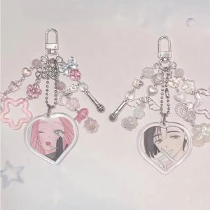 Alien Stage Heart Acrylic Mizi And Sua Beaded Matching Keychains