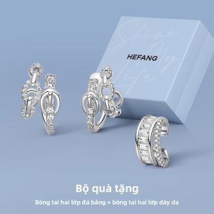 HEFANG Jewelry | Bông Tai Hai Lớp Nhẹ Nhàng Sành Điệu