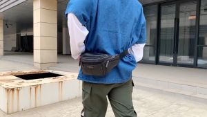 ความจุที่ใหญ่กว่าหนังแท้กระเป๋าคาดเอวชายCowhideกระเป๋าคาดหน้าอกมัลติฟังก์ชั่กระเป๋ากีฬากระเป๋าสะพายข้างกลางแจ้งRunขอ