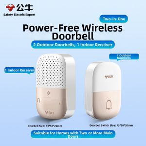 Bull | Wireless Battery Free Long Range Loud Waterproof Doorbell