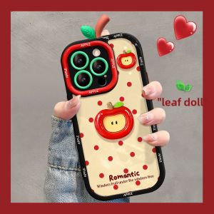 New Womens Style Cream Apple Doll Phone Case for Apple 16 pro iPhone 15 pro Max 4 plus 13 pro 12 Super Cute 11 Silicone Protective Cover for Xs 8 7p