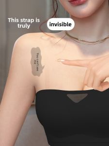 MITAOBEI | Transparent Shoulder Straps Invisible Seamless Anti-slip Bra for Strapless Dress Wide and Long Grindable Replaceable for Big Bust
