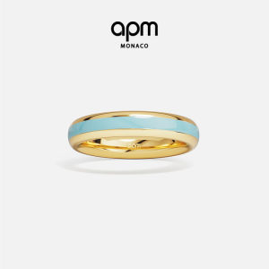 Gold and Blue Enamel Couples Ring