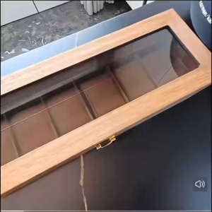 กล่องนาฬิกา 6 เรือน วอลนัทไม้+ในผ้าสักหลาดสีน้ำตาล กล่องใส่นาฬิกา Watch Box กล่องของขวัญ