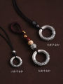 Routai Master 999 Pure Silver Pendants Vintage Chinese Style Snake Year Gifts for Men And Women Lucky Cloud Safety Buckle Necklaces. 