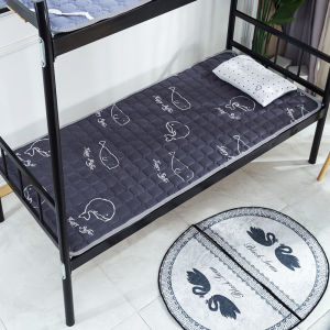 Tatami Foldable Thin Velvet Mattress for Students Dormitory Single Bed Home Use Washable Non-Slip Upper And Lower Bunk Beds