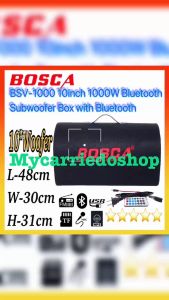 Bosca BSV-1000 10Inch 1000W Car Subwoofer Box Speaker Portable BluetoothFM RadioUSB TF SlotBass and Treble Control
