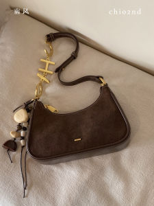 Suede Leather Shoulder & Crossbody Bag Maple Color