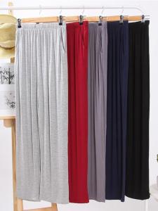 กางเกงนอนผ้าคอตตอนโมดอลสำหรับผู้หญิง กางเกงโยคะ กางเกงขายาวลำลอง กางเกงขายาวเอวกลาง ผ้าฝ้ายแท้ กางเกงออกกำลังกายตอนเช้า ไซส์ใหญ่ ฤดูใบไม้ผลิและฤดูร้อน