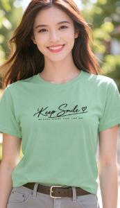 Áo thun nữ cổ tròn An Phúc – In chữ Keep Smile - vải cotton 4 chiều mềm mịn thoáng mát thấm hút mồ hôi