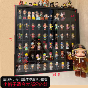 Large Doll Storage Display Stand TNT Real Wood Cabinet with Door Wall Mounted Labubu Toy Organizer Adult Home Storage Box