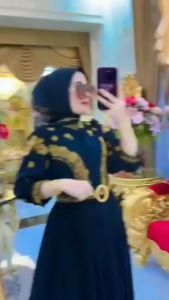 Gamis Terbaru Mewah Elegant Azzura Dress Bahan Ceruty Babydoll Full Furing Aplikasi Bordir Ukuran Dress Kondangan Muslim Mewah Elegan Jumbo Warna Sage Black Plum Mocca Maroon