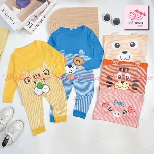 [Hàng Hot] Quần Áo Thu Đông Minky Mom Cho Bé Trai Bé Gái Đồ Bộ Mùa Đông Dài Tay Cho Bé Trai Gái SỌC PHỐI GẤU Bé_Xiinh_Shop