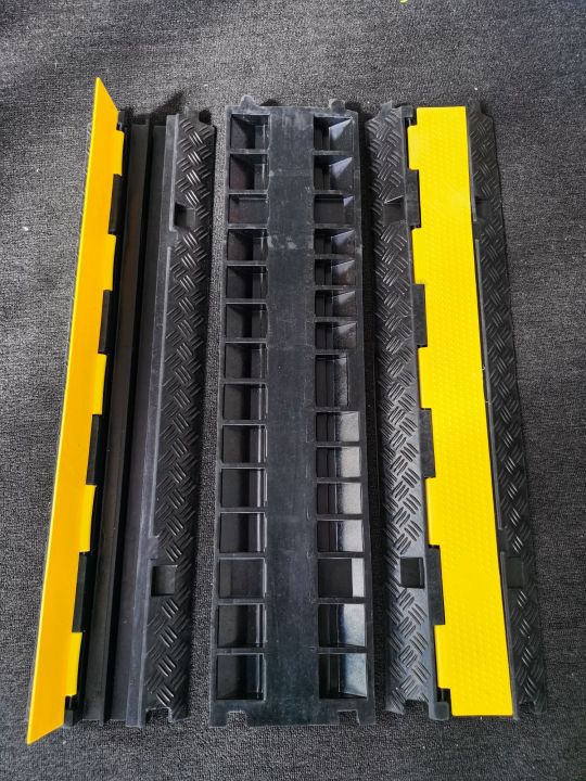 Cable Ramp - 2 channel, 100x24x5cm, Full Rubber Base & PVC Cover | Lazada