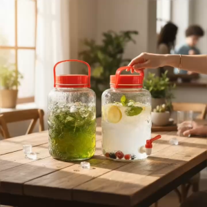 Bình Ngâm Rượu Thủy Tinh 8L Rồng Nổi Cao Cấp Có Vòi Và Không Vòi - Bình Ngâm Rượu – Trà Trái Cây QXR8L