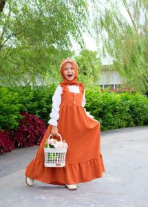 Gamis Anak Perempuan Bonus Pashmina Baju Muslim Anak Perempuan Free Jilbab Pashmina Baju Gamis Anak Gamis Sarah Bonus Pashmina by Syabil