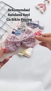 Bandana Bayi Bando Newborn Perempuan 0-12 Bulan Pita Besar Lucu