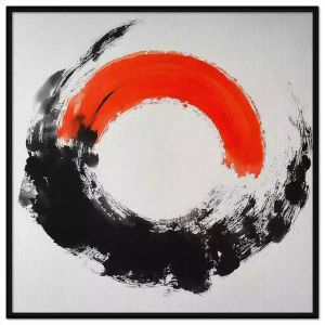 Tranh thiềnyoga màu sắc đơn giản đỏ-đen. Tranh treo tường dán tường canvas trang trí. CGI-2019