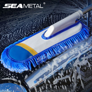 SEAMETAL Car Wash mop Car Wax Scrubbing Mop Telescopic Chenille Multifunctional Car Dust Removal Hand Washing Towel Kit Car Cleaning Tool