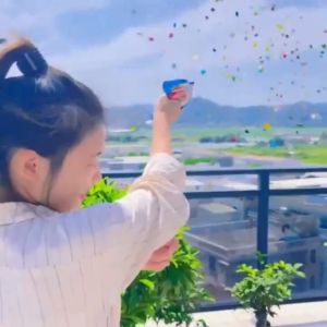 Sq- Balon Pistol Ulang Tahun Dekorasi Party Popper Tiup Confetti Tembak Pistol Konfeti Pesta