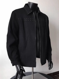YEBO | Loose Casual Jacket with Black Rivets and Turned Collar