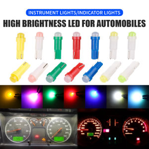 10/50pcs T5 LED W3W Car Wedge Dashboard Light Gauge Instrument Lamp Indicator Reading Light White Blue Green Yellow 12V