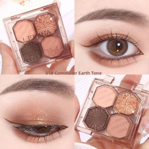 Four-Color Matte Eyeshadow Palette Earth Tone Dry Rose Daily Light Makeup Beginner Friendly Eye Shadow Diamond Shimmer Finish