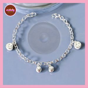 🌈AAbaby Galleries AA435 Original Baby Silver Anklet Bracelet Mickey Eye Drum Rantai Kaki/Gelang Bayi