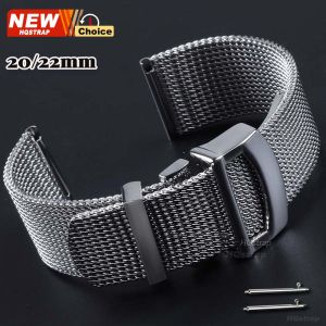 New High Quality Milanese Stainless Steel Watch Band 20mm 22mm for Casio Folding Clasp Strap for Seiko Busines Wristband 1.0Mesh