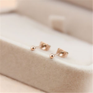 Sleep Friendly Titanium Steel Rose Gold Earrings Hypoallergenic