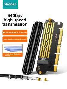 Samzhe Pcie to M2 Adapter Card NVMe Expansion Card for Desktop Computer Host X16 Slot Solid State Drive Transfer Card