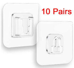 10/5/1 Pairs Double-Sided Adhesive Wall Hooks Hanger Strong Hooks Suction Cup Sucker Wall Storage Holder For Kitchen Bathroom