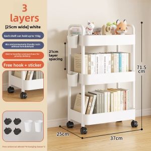ZHUSHANXIA | Multi-Function Bookshelf with Storage for Books Toys and Snacks Multi-Level and Mobile