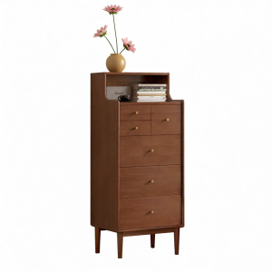 WEISHA | Retro & Modern Minimalist Solid Wood Chest 6 Drawers