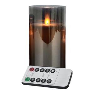 Huanhao LED Electronic Candle Light Plated Glass Smokeless for Wedding Proposal Romantic Restaurant Decoration Atmosphere