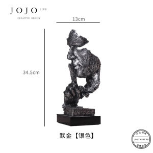 Silence Is Golden บทคัดย่อ Figurine ตกแต่งบ้าน Jojos L. Pd Merkin Handmade Nordic สไตล์เรซิ่นประติมากรรมห้องนั่งเล่นงานศิลปะ