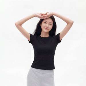 Jeanswest | Áo Thun Cropped Dáng Ôm Vuông Vai Màu Đen