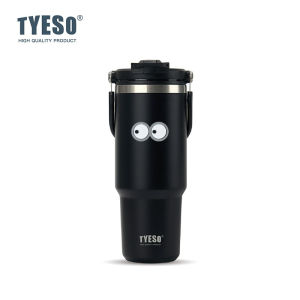 TYESO | Tyeso 900ML Travel Mug Vacuum Cup Stainless Steel Coffee Cup Double-layer Insulated Cup Tumbler Thermo Water Cup With Eye Sticke