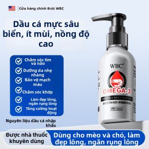 WBC | Dầu Cá và Dầu Krill Omega-3 Ngăn Rụng Lông cho Mèo và Chó với Máy Bơm Dung Dịch có Lecithin