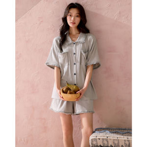 New Sweet Summer Cotton Pajamas Set Gray