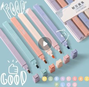 6pcs soft highlighter Morandi color series aesthetic highlighter set school  office use