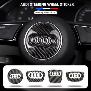 Audi | Car Steering Wheel Carbon Fiber Stickers Emblem Sticker For Audi A3 A4 A6 Q3 Q7 Q2 Q5 S3 A4L A6L Q5L Q2L Accessories
