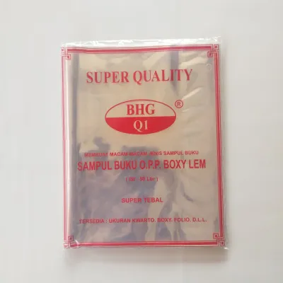 Sampul Buku OPP Plastik Lem uk Boxy Kwarto & LKS Isi 50 Lembar