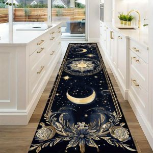 VIKAMA Star Moon Tarot Card Thảm Hành Lang Sọc Dài Chống Trượt Có Thể Giặt Được Trong Nhà Ngoài Trời Thảm Trải Sàn Cho Nhà Bếp Phòng Ngủ Trang Trí Nhà Cửa