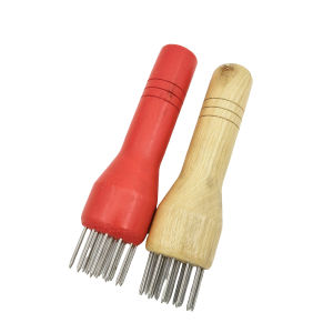Wood Handle Meat Tenderizer Stainless Steel Pins Tenderizer for Meat Kitchen Household Supplies