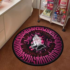 VIKAMA Gothic Praying Hands Rug Round Soft Non-Slip Gaming Chair Mat Aesthetic Floor Carpet for Bedroom Home Decor Plush