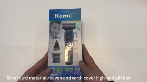 FOIL Kemei Alat Mesin Cukur Elektrik Shaver Jenggot Kumis Bulu Hidung Alis Rambut Hair Clipper Serbaguna KM-1258