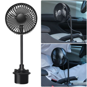 จัดส่งฟรี [จัดส่งภายใน 3 วัน] USB 3 ความเร็วรถยนต์พัดลมระบายความร้อนที่มีประสิทธิภาพเงียบรถแบบพกพาผู้ถือถ้วยพัดลมหมุนได้สำหรับรถตู้รถบรรทุก SUV RV
