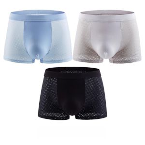 miiow | Mens Ice Silk Briefs Ultra-Thin Breathable Boxer Shorts Comfortable Underwear For Summer MiiOW Brand Youth Suitable